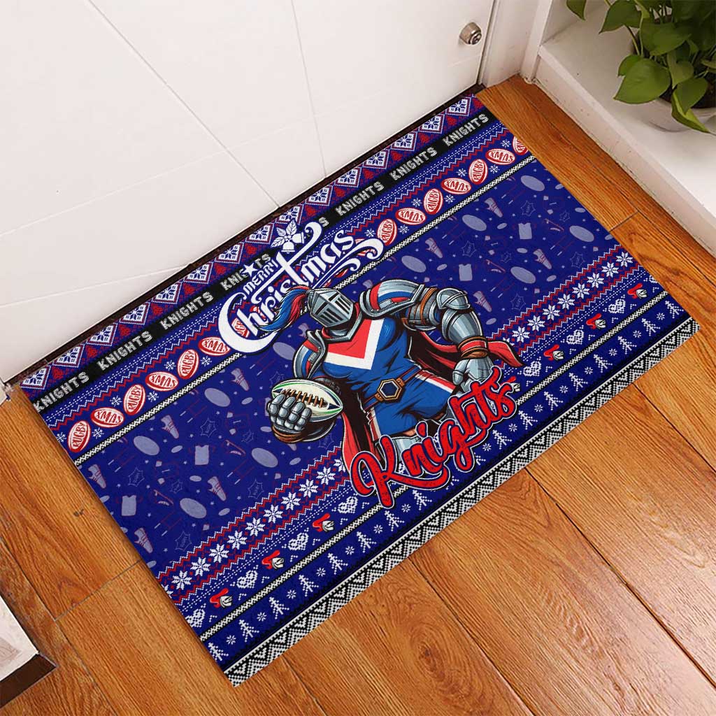 Knights Rugby Xmas Rubber Doormat Australia NRL Mascot