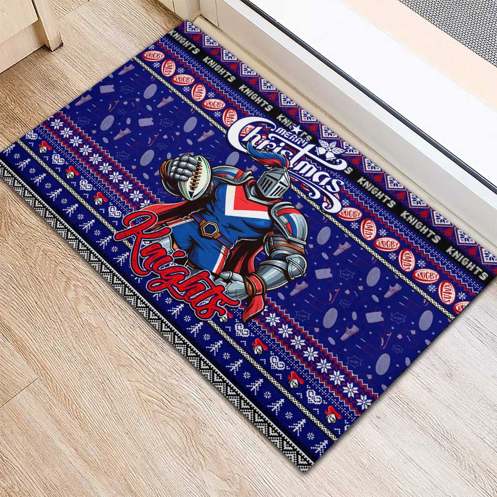 Knights Rugby Xmas Rubber Doormat Australia NRL Mascot