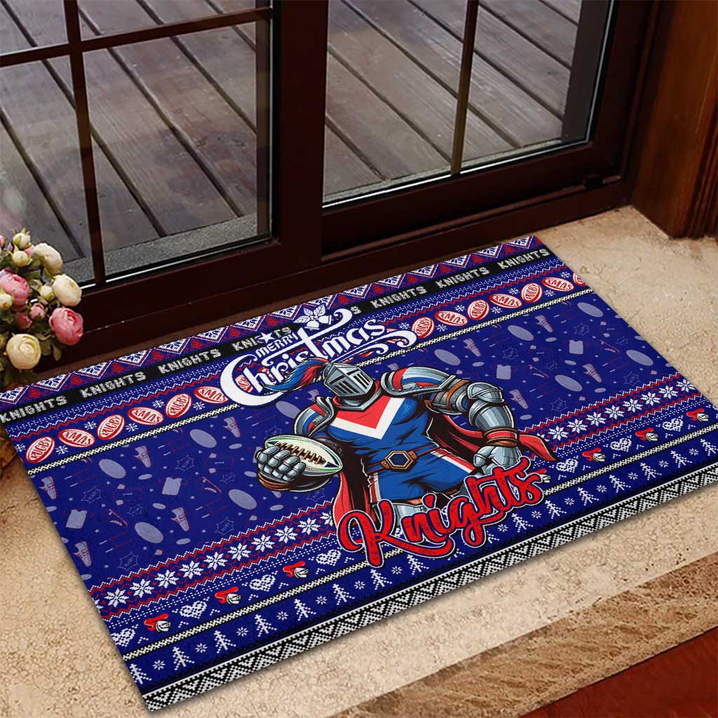 Knights Rugby Xmas Rubber Doormat Australia NRL Mascot