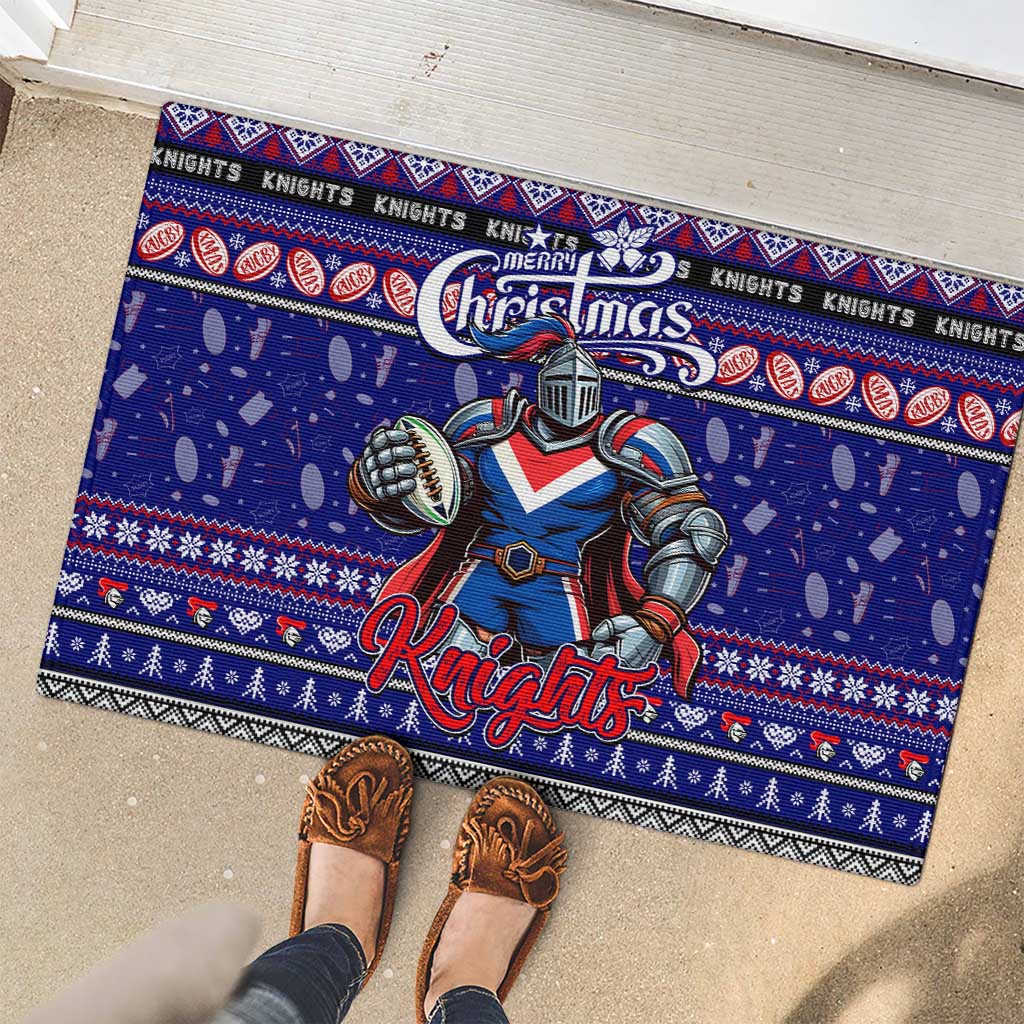 Knights Rugby Xmas Rubber Doormat Australia NRL Mascot