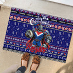 Knights Rugby Xmas Rubber Doormat Australia NRL Mascot