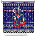 Knights Rugby Xmas Shower Curtain Australia NRL Mascot