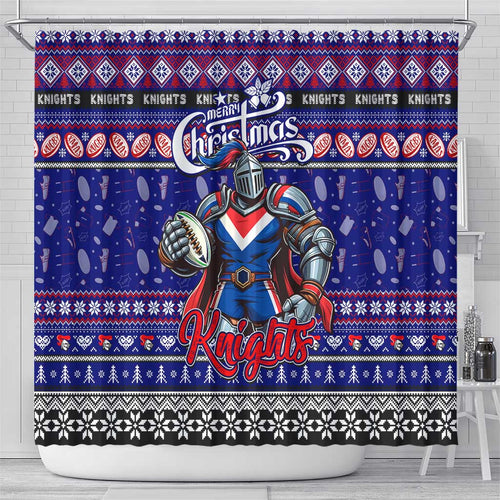 Knights Rugby Xmas Shower Curtain Australia NRL Mascot