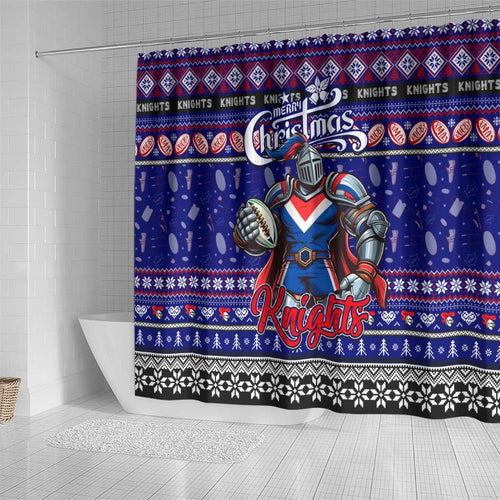 Knights Rugby Xmas Shower Curtain Australia NRL Mascot