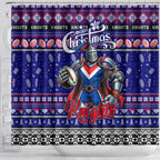 Knights Rugby Xmas Shower Curtain Australia NRL Mascot
