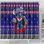 Knights Rugby Xmas Shower Curtain Australia NRL Mascot