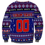Personalized Knights Rugby Xmas Sweatshirt Australia NRL Mascot