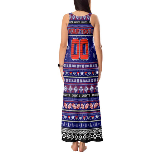 Personalized Knights Rugby Xmas Tank Maxi Dress Australia NRL Mascot