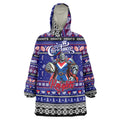 Personalized Knights Rugby Xmas Wearable Blanket Hoodie Australia NRL Mascot