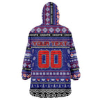 Personalized Knights Rugby Xmas Wearable Blanket Hoodie Australia NRL Mascot