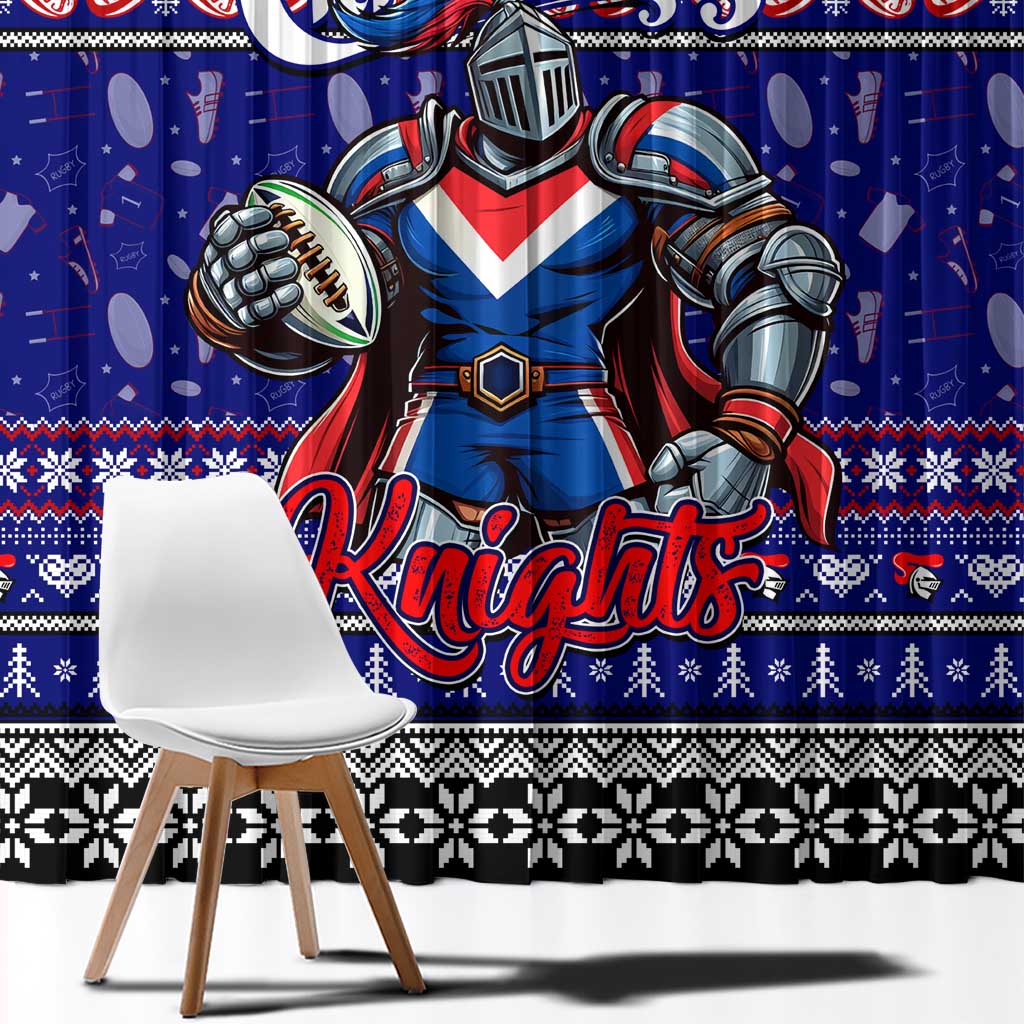 Knights Rugby Xmas Window Curtain Australia NRL Mascot