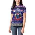 Personalized Knights Rugby Xmas Women Polo Shirt Australia NRL Mascot