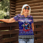 Personalized Knights Rugby Xmas Women Polo Shirt Australia NRL Mascot