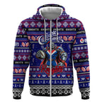 Personalized Knights Rugby Xmas Zip Hoodie Australia NRL Mascot