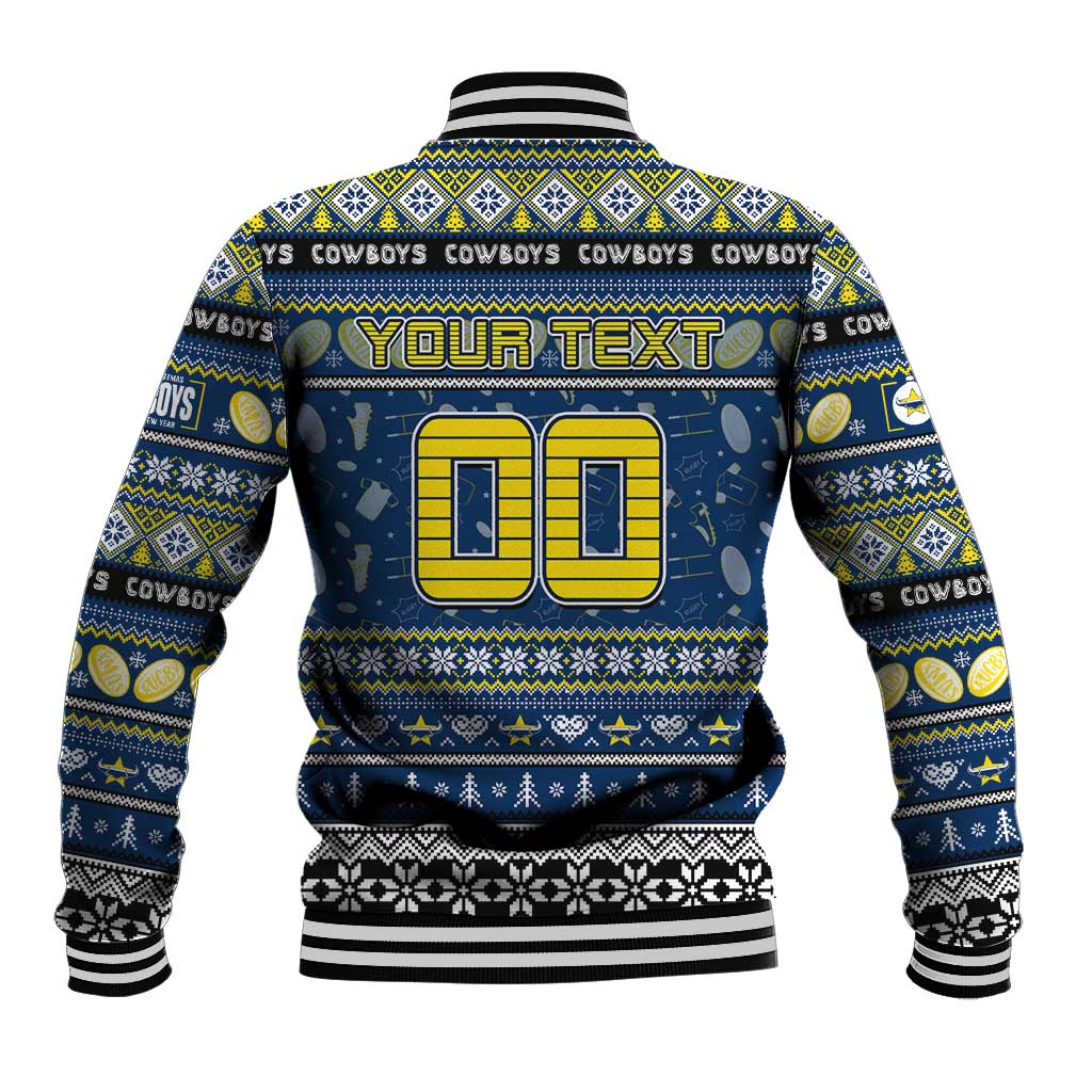 Personalized Cowboys Rugby Xmas Baseball Jacket Australia NRL Mascot