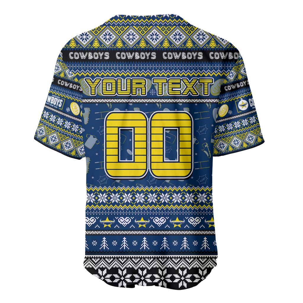Personalized Cowboys Rugby Xmas Baseball Jersey Australia NRL Mascot