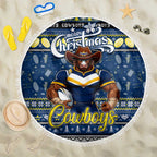 Cowboys Rugby Xmas Beach Blanket Australia NRL Mascot