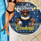 Cowboys Rugby Xmas Beach Blanket Australia NRL Mascot