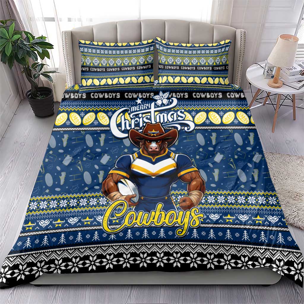 Cowboys Rugby Xmas Bedding Set Australia NRL Mascot