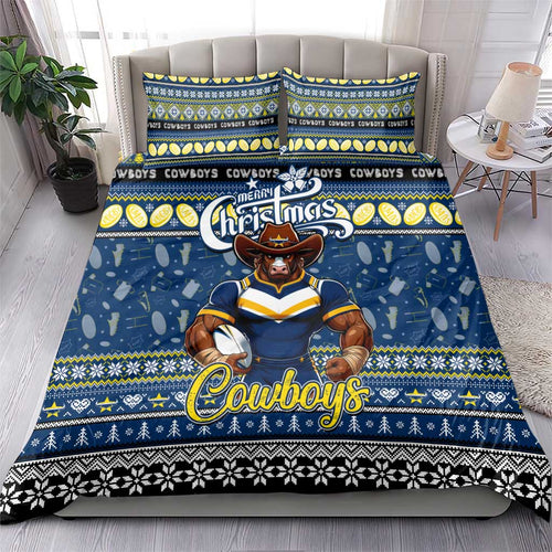 Cowboys Rugby Xmas Bedding Set Australia NRL Mascot
