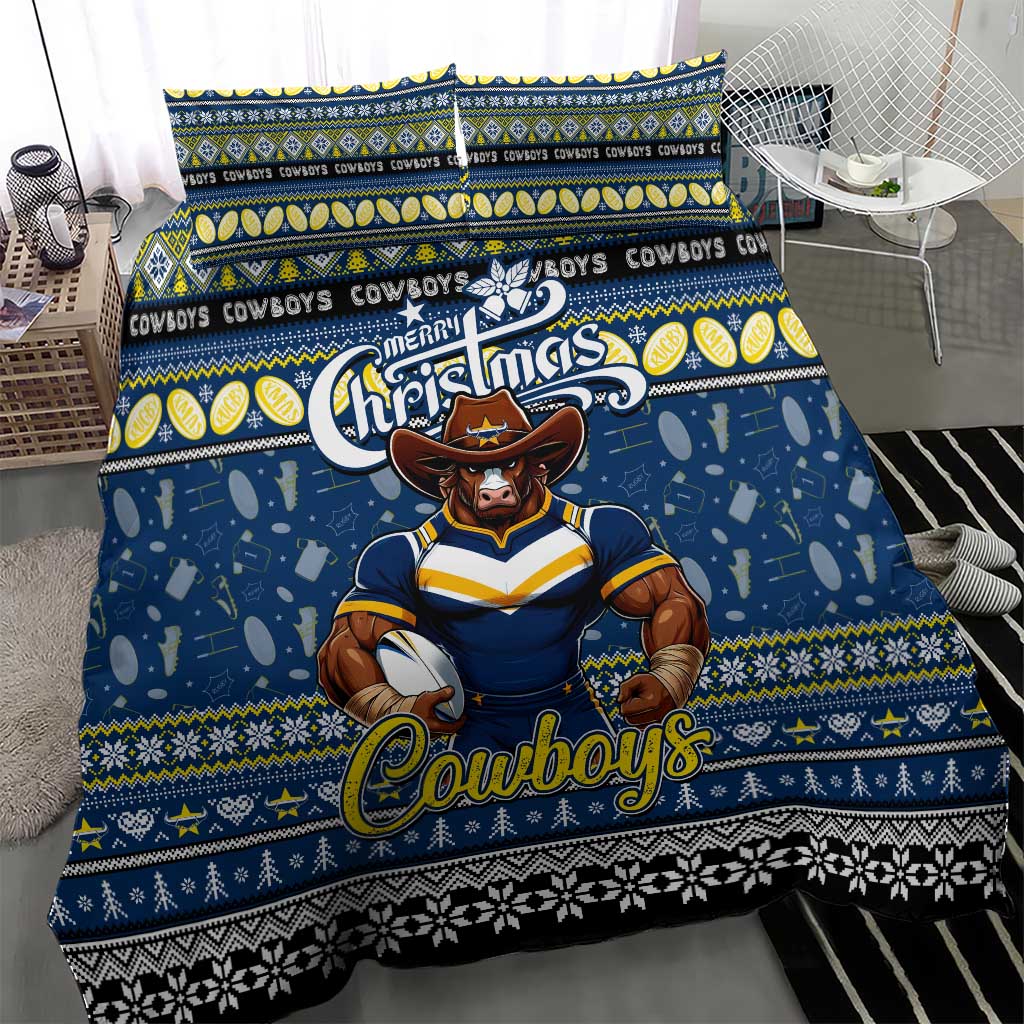Cowboys Rugby Xmas Bedding Set Australia NRL Mascot