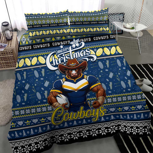 Cowboys Rugby Xmas Bedding Set Australia NRL Mascot
