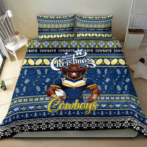 Cowboys Rugby Xmas Bedding Set Australia NRL Mascot