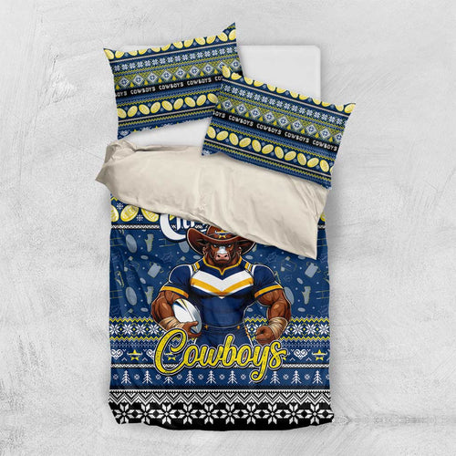 Cowboys Rugby Xmas Bedding Set Australia NRL Mascot