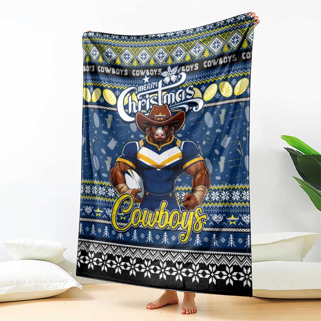Cowboys Rugby Xmas Blanket Australia NRL Mascot