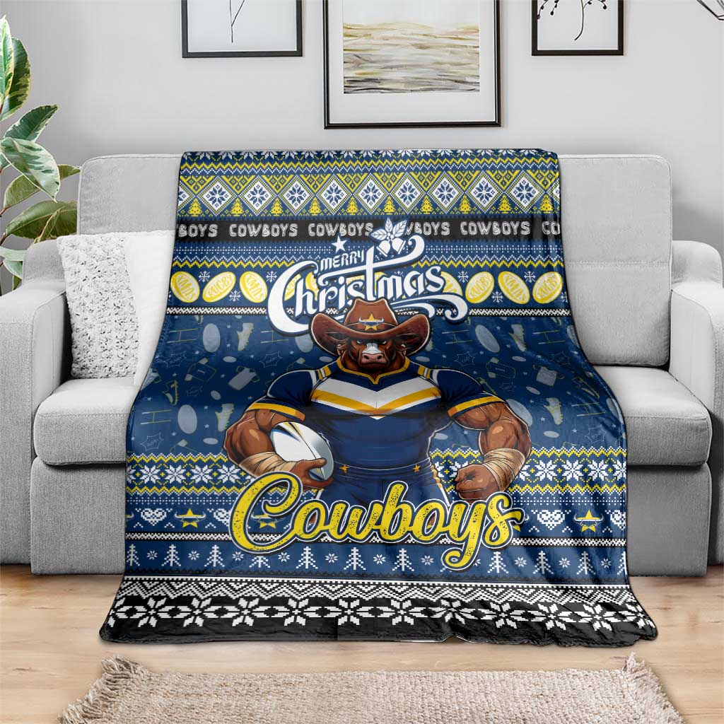 Cowboys Rugby Xmas Blanket Australia NRL Mascot