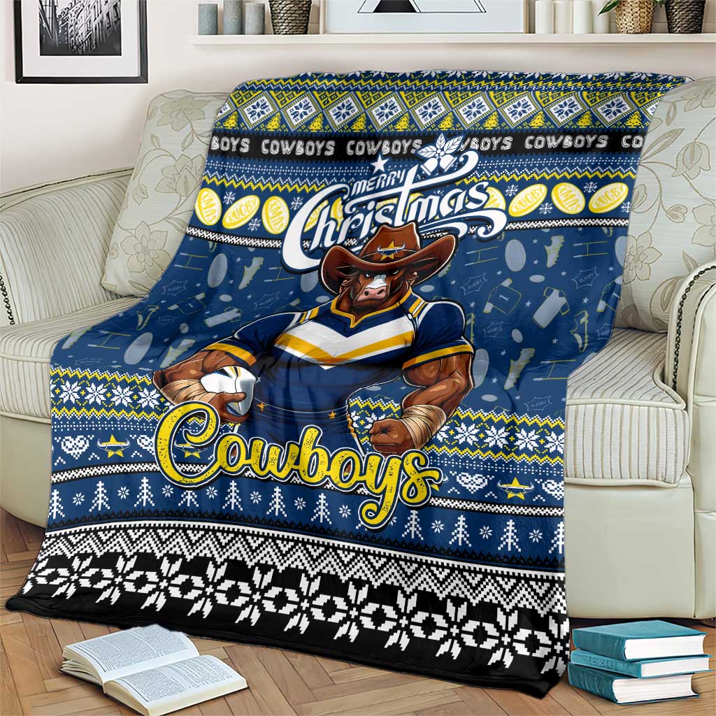 Cowboys Rugby Xmas Blanket Australia NRL Mascot