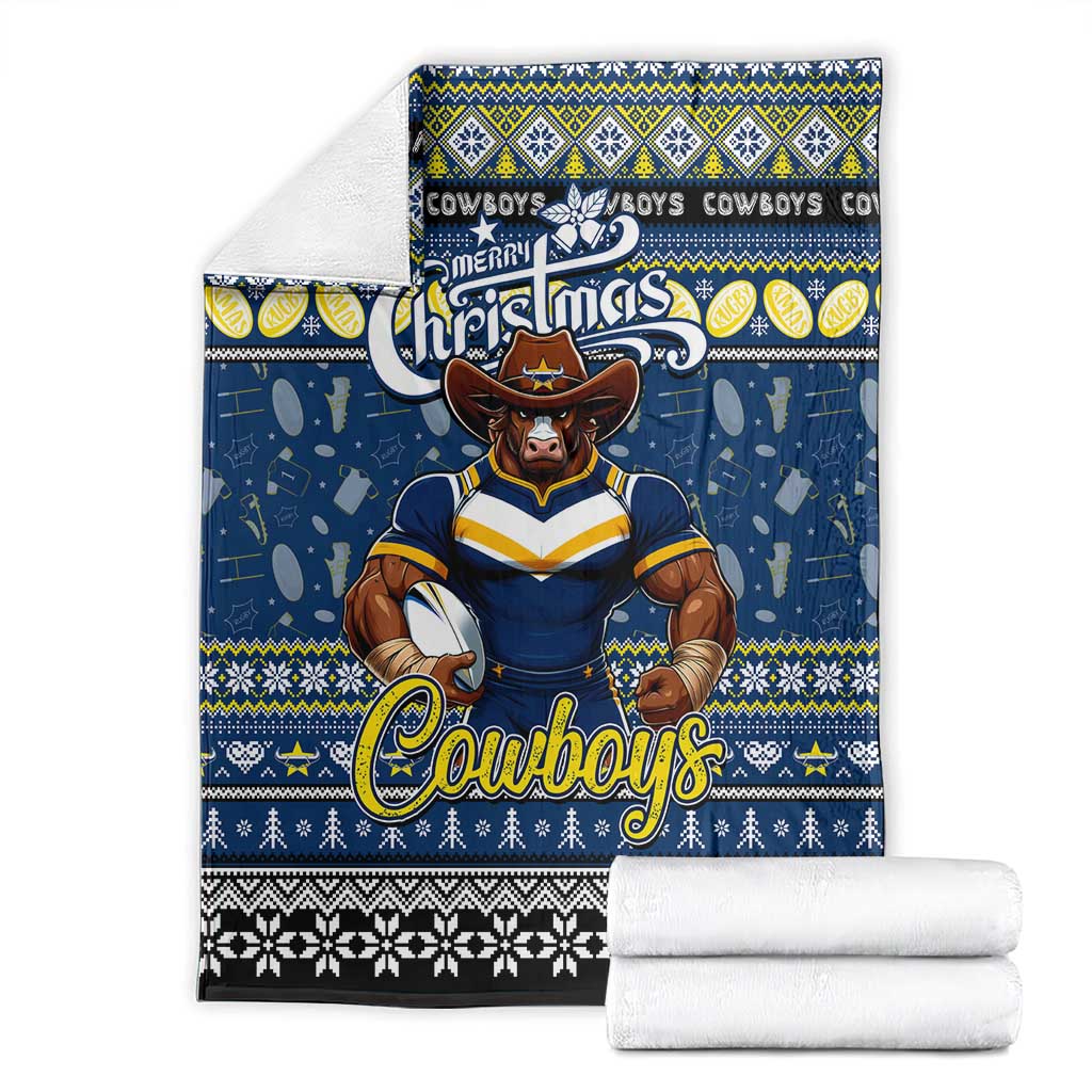Cowboys Rugby Xmas Blanket Australia NRL Mascot