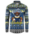 Personalized Cowboys Rugby Xmas Button Sweatshirt Australia NRL Mascot