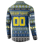 Personalized Cowboys Rugby Xmas Button Sweatshirt Australia NRL Mascot