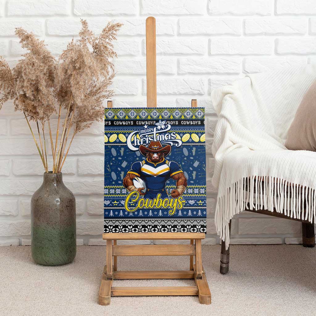 Cowboys Rugby Xmas Canvas Wall Art Australia NRL Mascot
