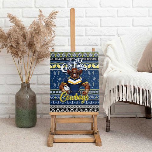 Cowboys Rugby Xmas Canvas Wall Art Australia NRL Mascot