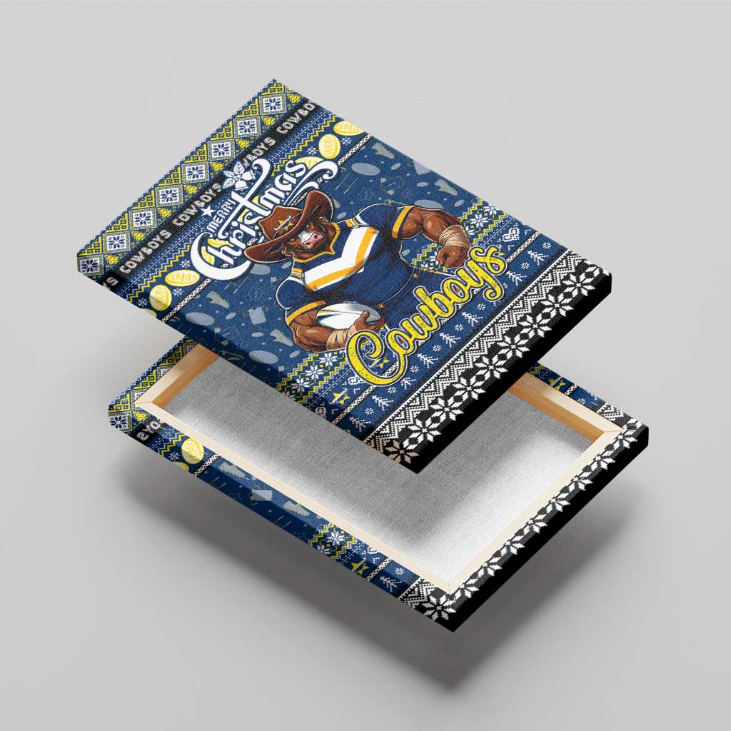 Cowboys Rugby Xmas Canvas Wall Art Australia NRL Mascot