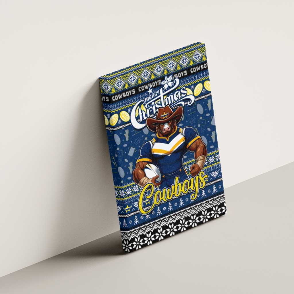 Cowboys Rugby Xmas Canvas Wall Art Australia NRL Mascot