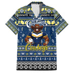 Personalized Cowboys Rugby Xmas Family Matching Long Sleeve Bodycon Dress and Hawaiian Shirt Australia NRL Mascot