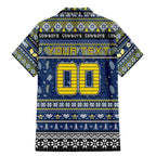 Personalized Cowboys Rugby Xmas Family Matching Mermaid Dress and Hawaiian Shirt Australia NRL Mascot
