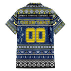 Personalized Cowboys Rugby Xmas Family Matching Tank Maxi Dress and Hawaiian Shirt Australia NRL Mascot
