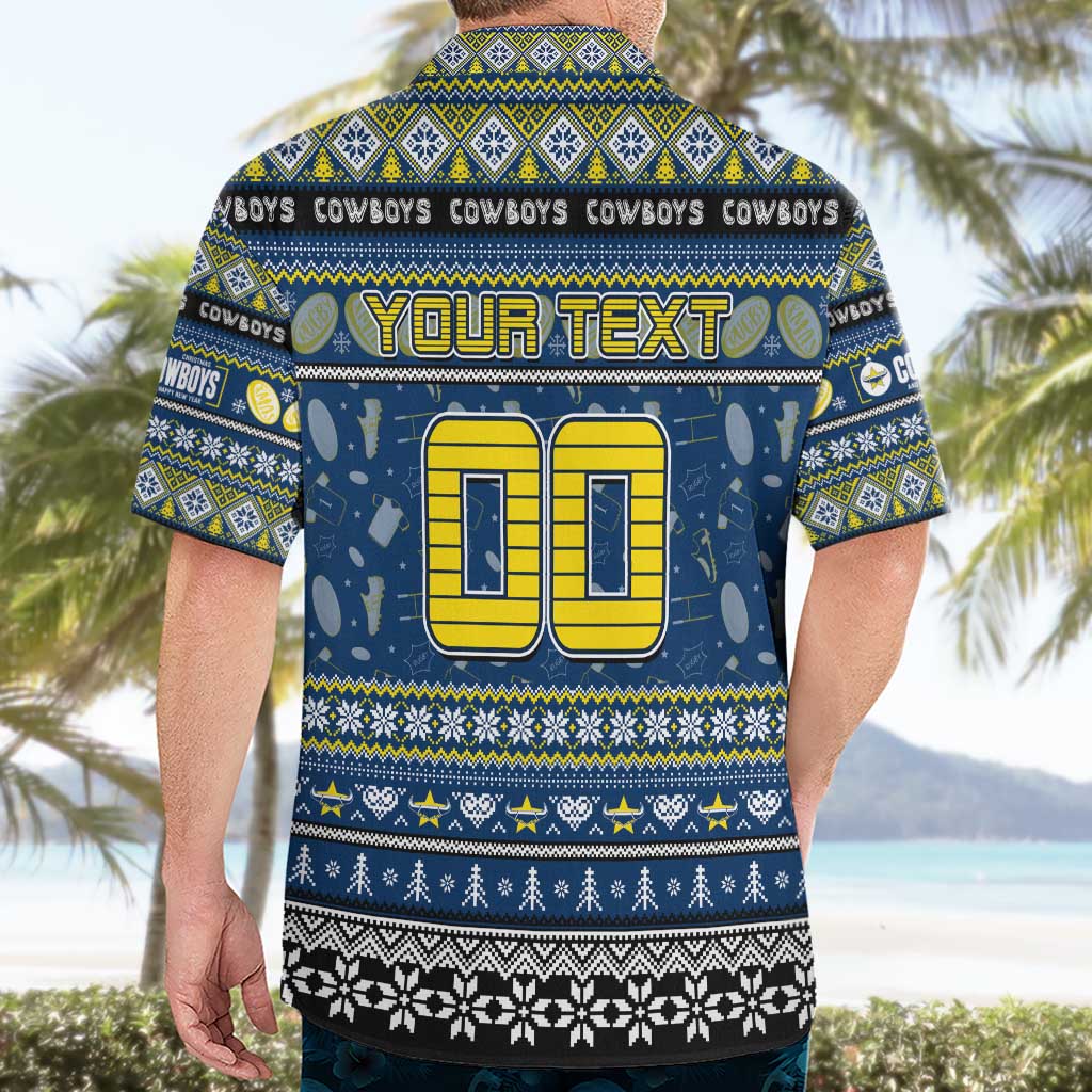 Personalized Cowboys Rugby Xmas Hawaiian Shirt Australia NRL Mascot