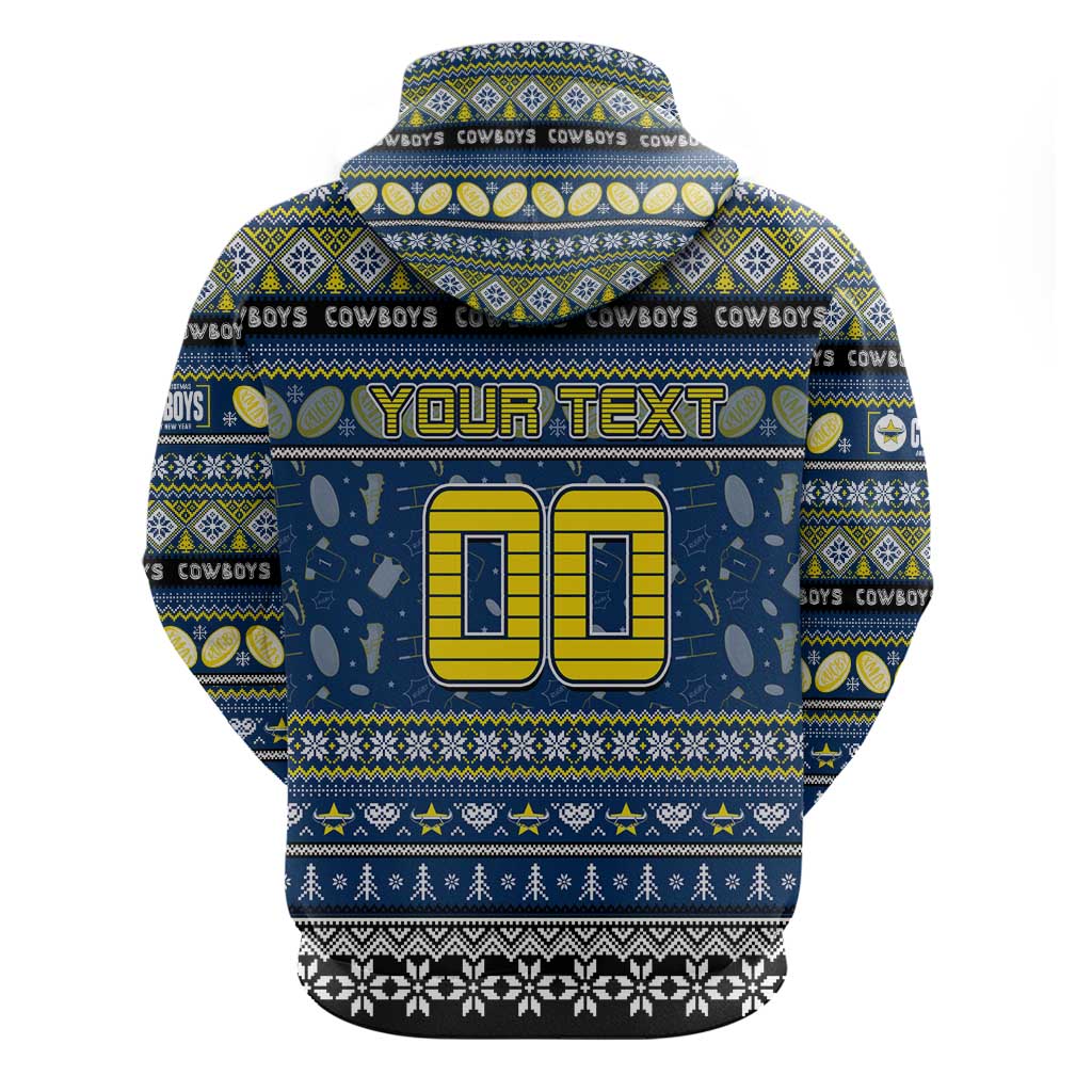 Personalized Cowboys Rugby Xmas Hoodie Australia NRL Mascot