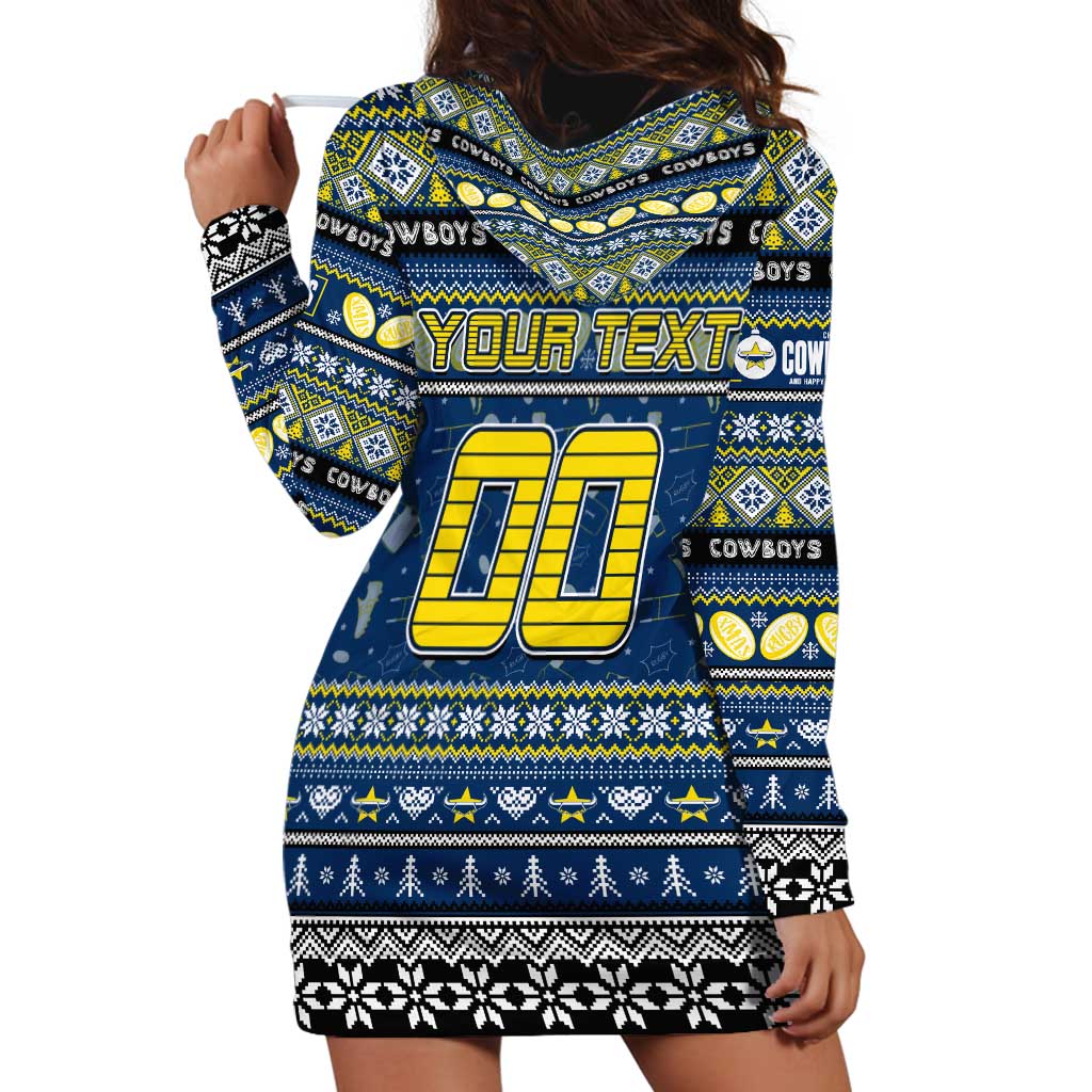 Personalized Cowboys Rugby Xmas Hoodie Dress Australia NRL Mascot
