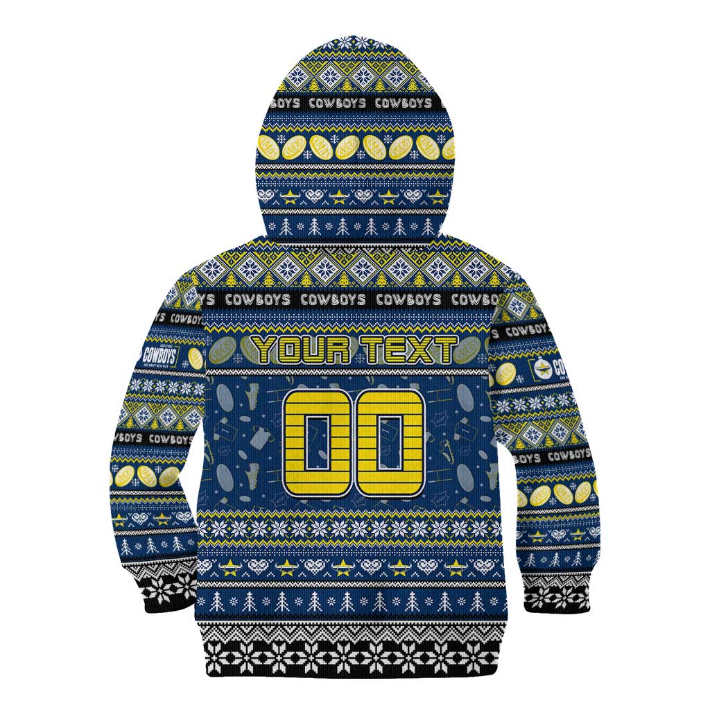Personalized Cowboys Rugby Xmas Kid Hoodie Australia NRL Mascot