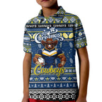 Personalized Cowboys Rugby Xmas Kid Polo Shirt Australia NRL Mascot
