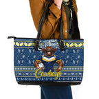 Cowboys Rugby Xmas Leather Tote Bag Australia NRL Mascot