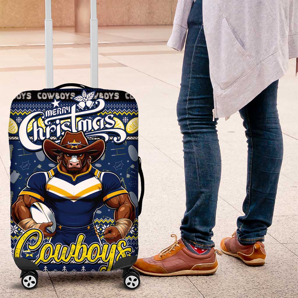Cowboys Rugby Xmas Luggage Cover Australia NRL Mascot
