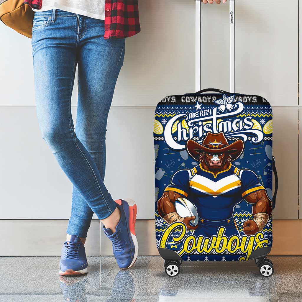 Cowboys Rugby Xmas Luggage Cover Australia NRL Mascot