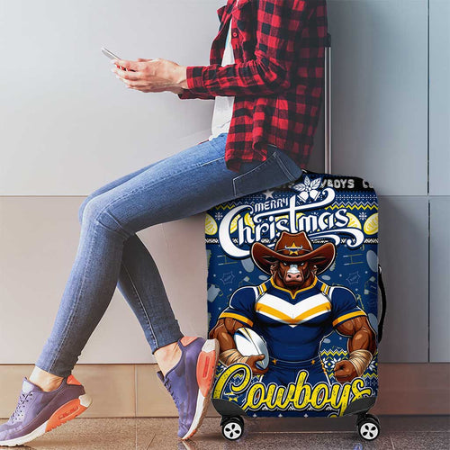 Cowboys Rugby Xmas Luggage Cover Australia NRL Mascot